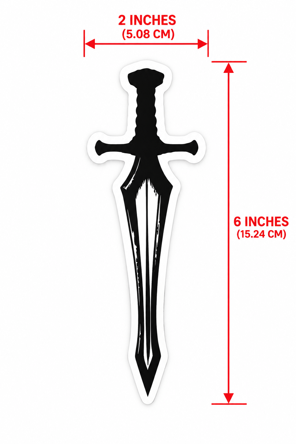 Sword & Cross Decal | 6" × 2"