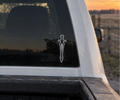 Sword & Cross Decal | 6" × 2"